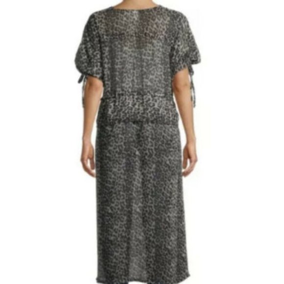 NWT TIME & TRU LEOPARD CHIFFON KIMONO 2XL-3XL - Picture 2 of 8